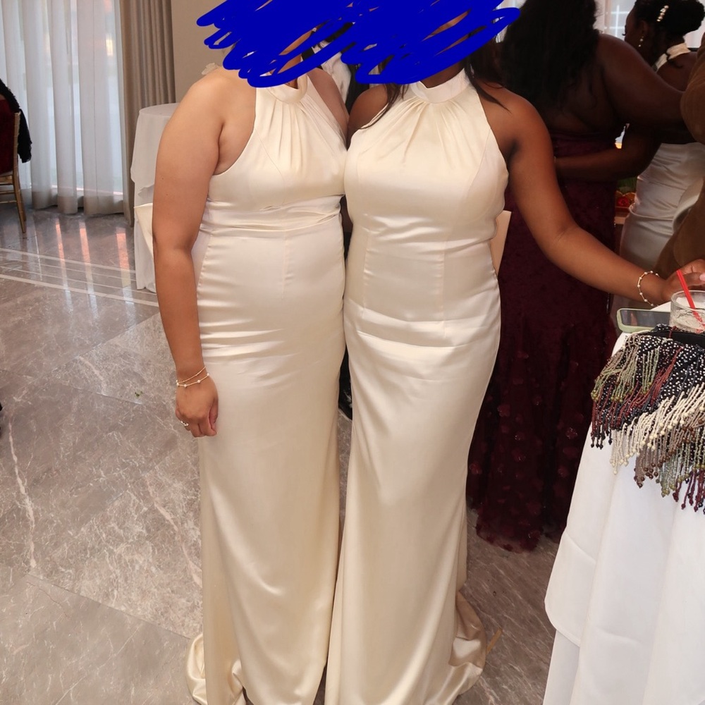 Champagne Halter Neck Gown
